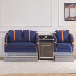 Modern Light Luxury Billiards Hall Watching Chair Ball Room Living Room Rest Chair Coffee Table Combination Card Seat Cat Scratching Leather Sofa Chair