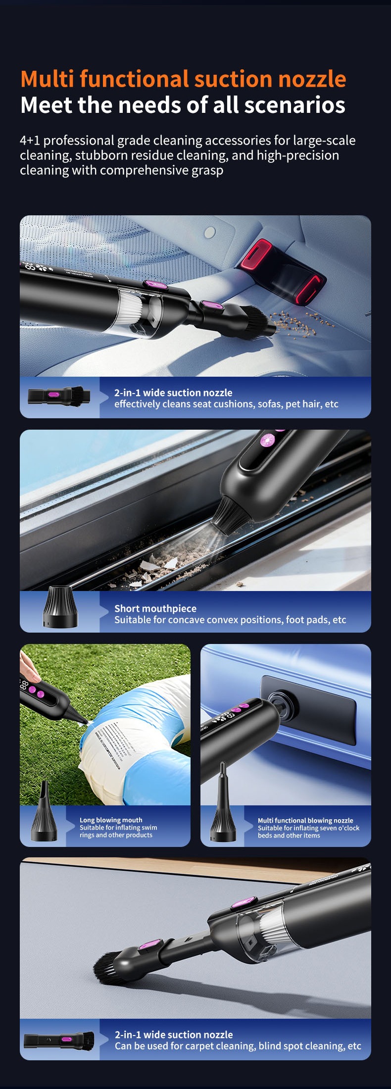 New Car Vacuum Cleaner, Multifunctional, Powerful, Wireless, Super Suction, Handheld, Small, Household, High Power