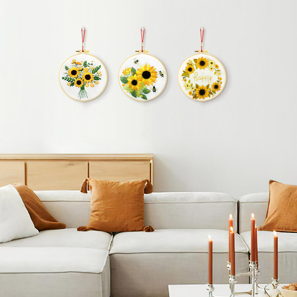 Mona Lisa bordados reales flores de bordado cruzado con abejas nueva imitación de pequeñas flores de plantas frescas