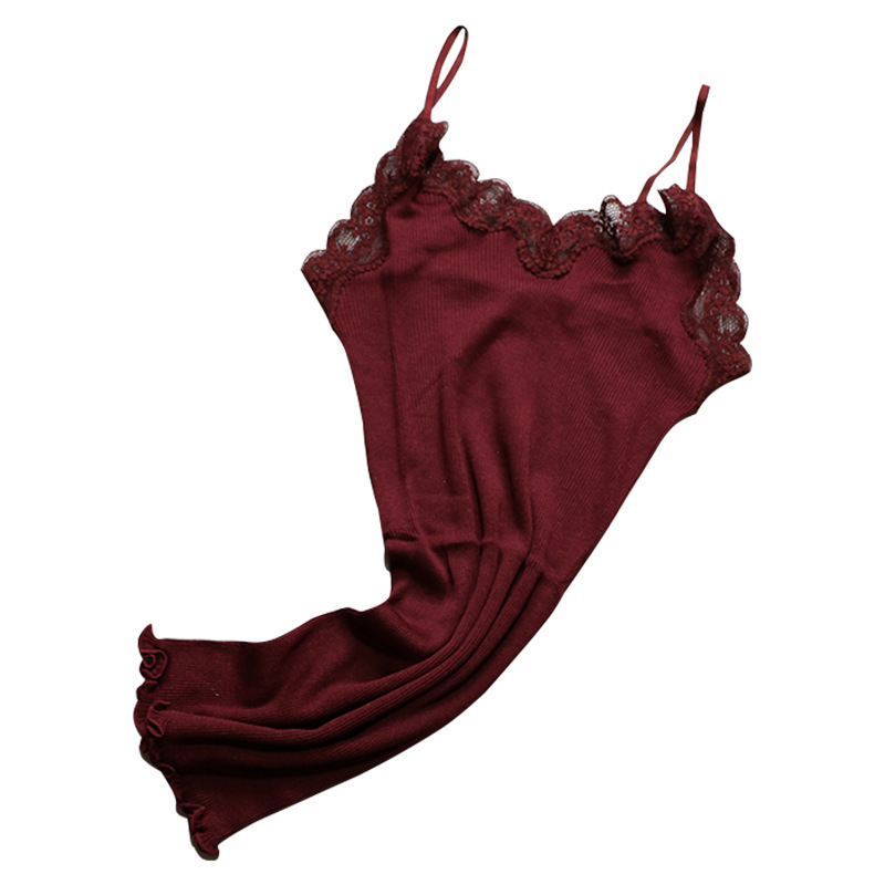 Export Japanese Single Women's Lace Base Strapless Silk Cotton High Elastic Thread Slim Camisole Vest