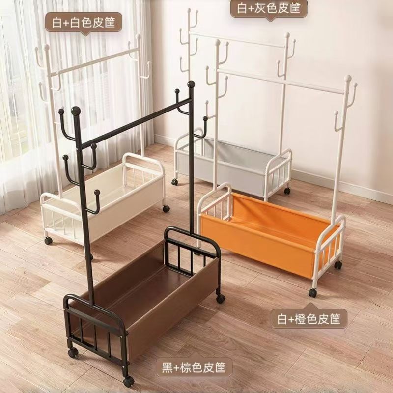 Manufacturer's Supply Coat Rack Floor-Standing with Basket Living Room Bedroom Home Storage Rack Vertical Removable Coat Rack