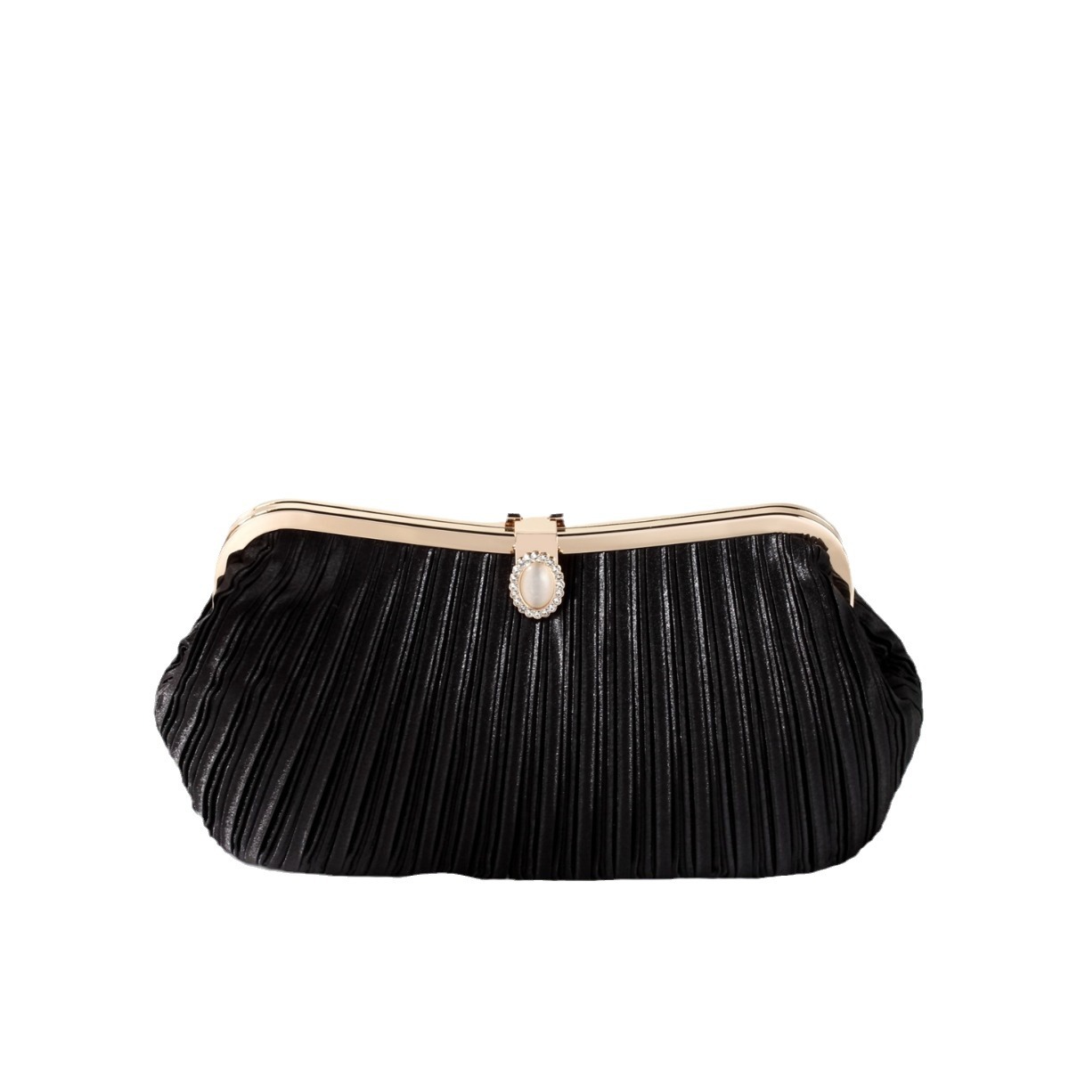 Comercio electrónico transfronterizo Estilo japonés Hardware plisado europeo y americano Bolsa de banquete Bolsa de vestir Bolsa de embrague Bolsa de noche Bolsa de fiesta