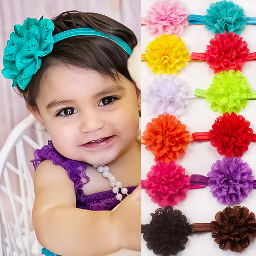 2pcs Infant Headband children kids toddlers ballet dance flowers hair band  baby birthday party photos hollow