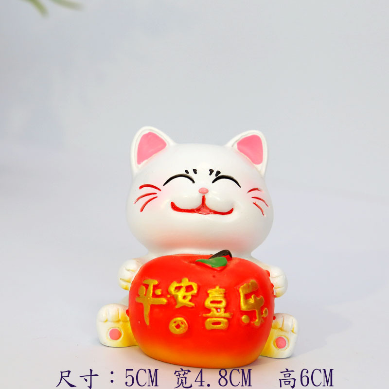 平安喜乐招财猫小摆件办公文化桌面装饰家居创意礼物小猫文创礼品|undefined