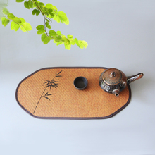 茶席干泡台隔热垫茶道茶垫藤垫草编杯垫禅意主人席中式茶桌垫竹