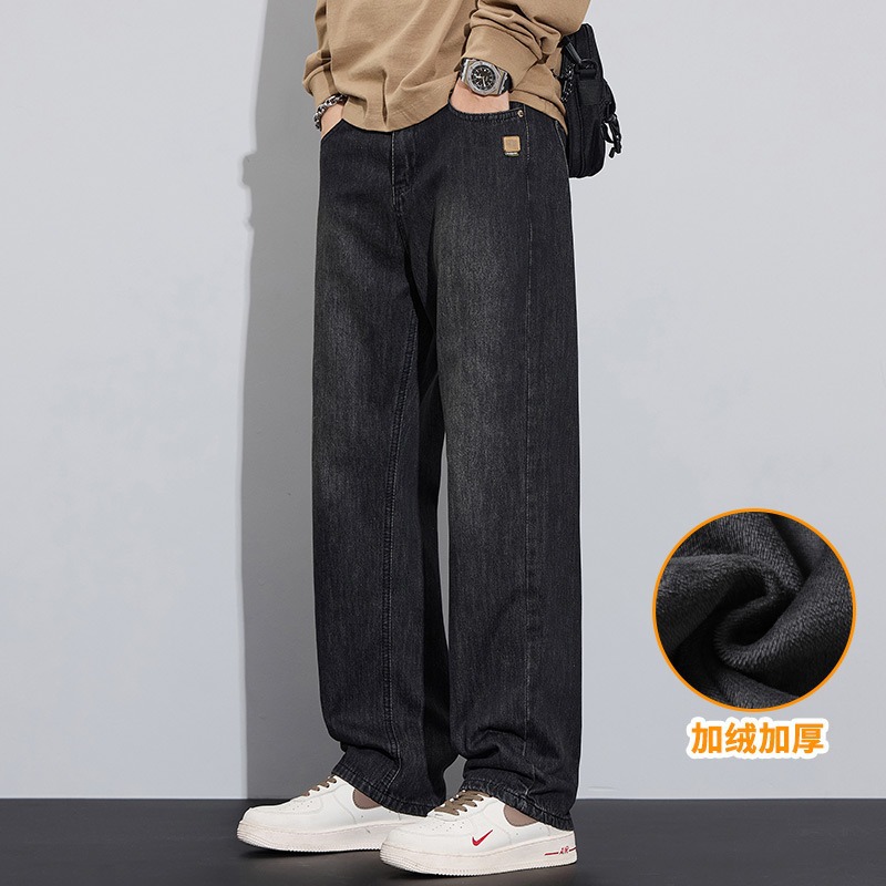 Otoño y invierno de veludo americano retro jeans para hombres 2025 nuevo estilo de moda versátil pantalones casuales de alta calle sueltos