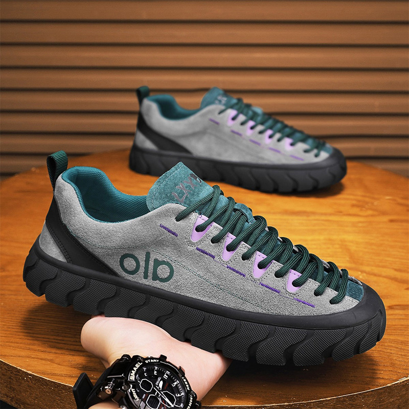 Light Luxury Designer 2025 Suede Sneakers Casual Men's Shoes Niche Harajuku Thick-Soled Versatile Student Trendy Shoes
