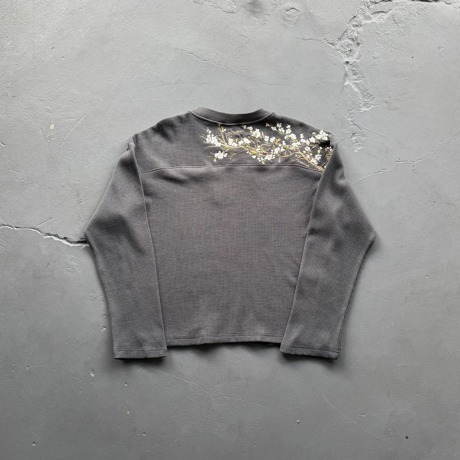 Derschutze Blossom Waffle Longsleeve T-shirt Anthracite