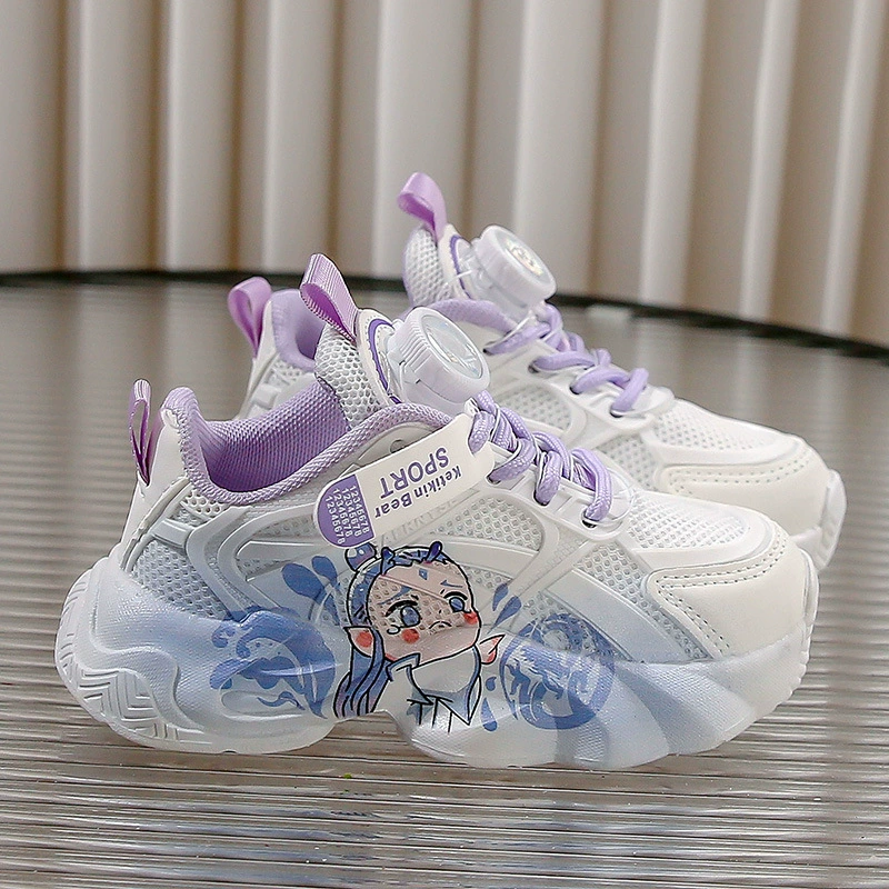Детская спортивная обувь Весенний и Осенний Новый стиль для девочек сетчатая повседневная обувь 2025 мода для мальчиков