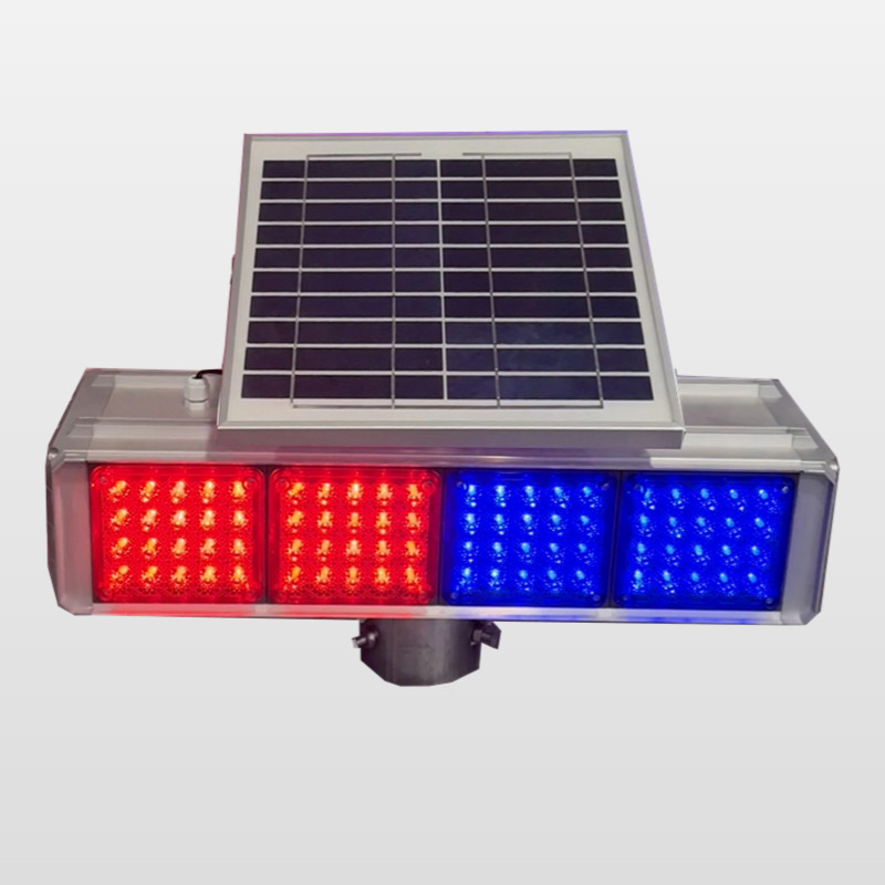 福建便宜LLS|龙路士太阳能爆闪灯 双面八灯LED红蓝警示灯防追尾