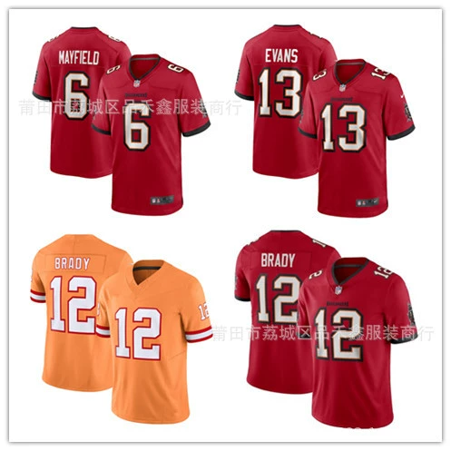 NFL оливковая майка Пираты № 6 MAYFIELD Мэйфилд 13 # Эванс Вышитая майка