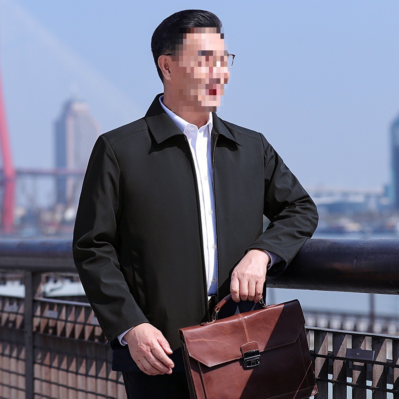 라펠 재킷 - 블랙 지퍼 스타일 얇은 스타일