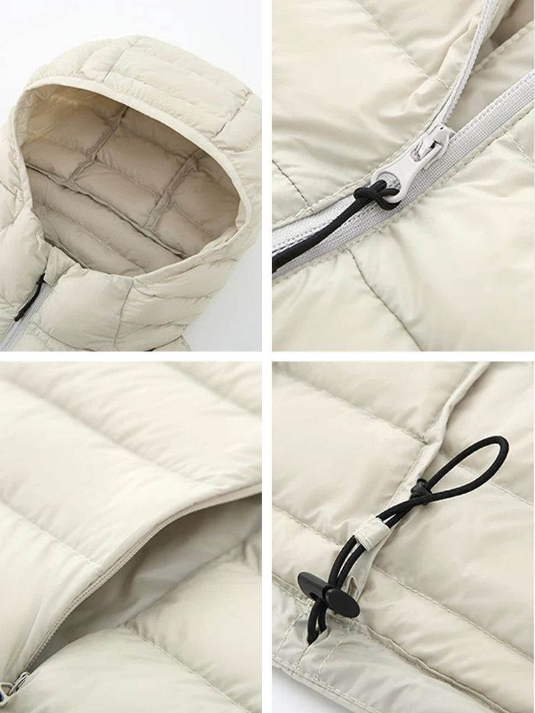 [Falso una compensación de 10 - 90 ropa de terciopelo blanco] chaqueta de plumón de costillas para mujeres chaqueta ligera y alta sensación revestimiento de Pinghu image 5