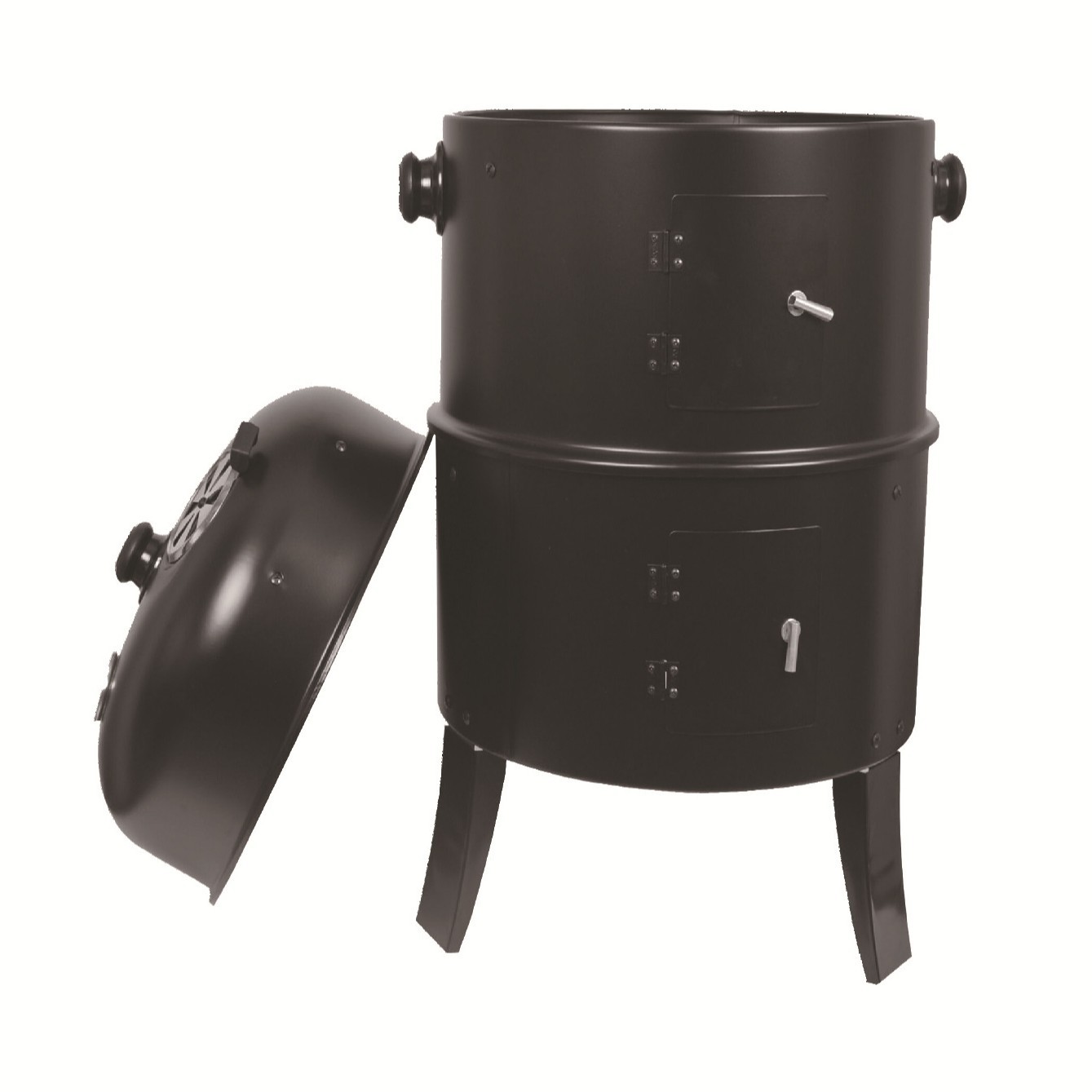 Nuevo producto Ahumador de humo engrosado barbacoa al aire libre horno de barbacoa de tocino de carbón desmontable de tres capas horno de tocino al por mayor