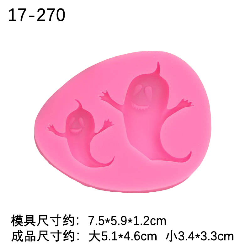 Halloween Carta forma bruja fantasma cráneo cabeza fondant molde de silicona decoración la torta del chocolate Accesorios