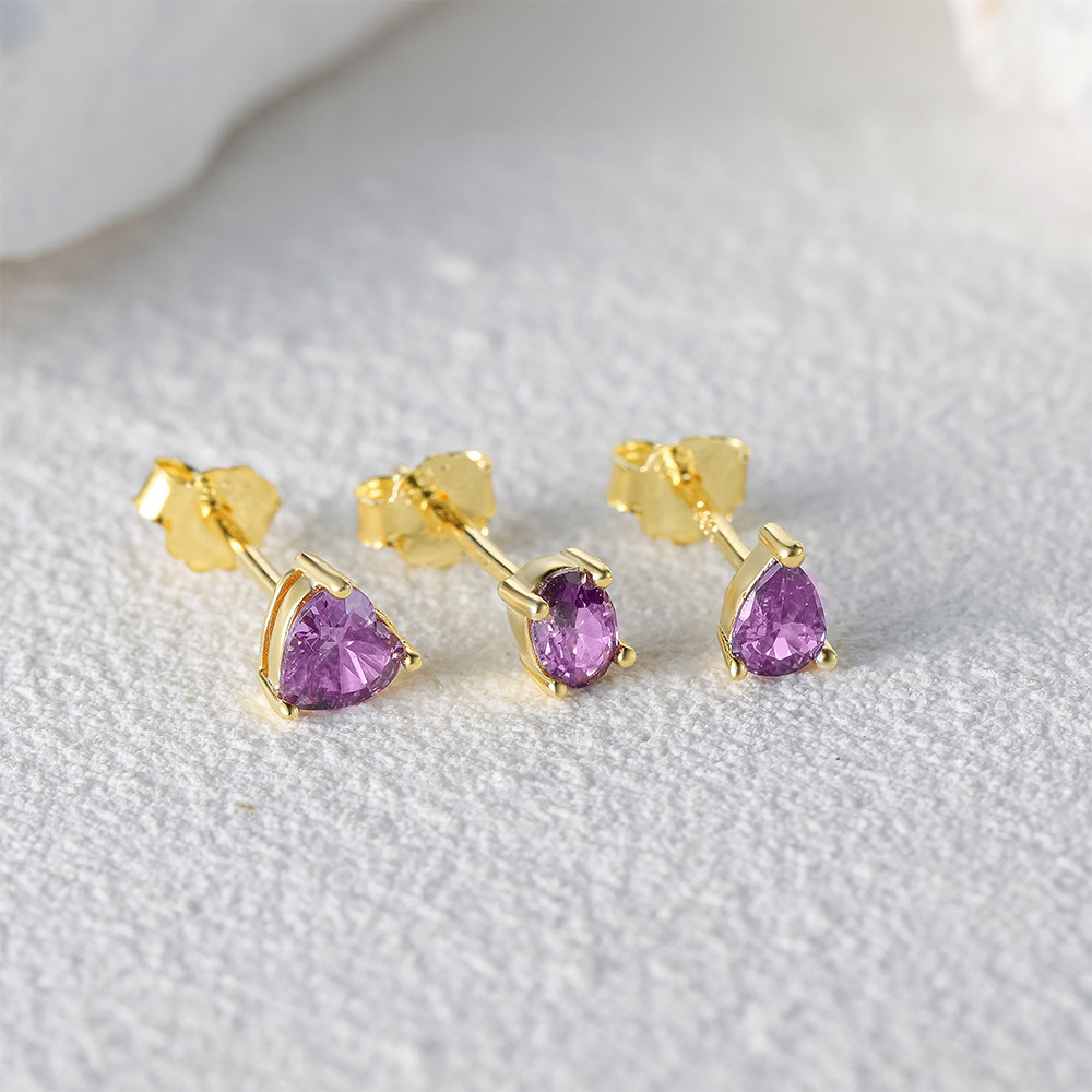 3g Weight Zircon Inlay Material Ear Studs Classification 3 Pieces Set Quantity Daily Occasion 925 Sterling Silver Material Geometric Pattern Women's Gender Plating, Inlay Design Simple Style Style 3 Pieces Set 925 Sterling Silver Zircon Geometric Ear Studs 15