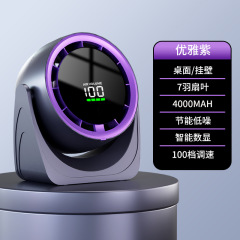 新型クロスボーダーデスクトップ小型ファンUSB充電デジタル表示ターボ高速オフィス壁掛け小型ファン