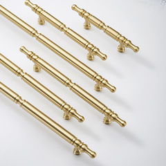 現代簡約中式輕奢金色黃銅拉手 五金衣櫃門把手抽屜單孔銅拉手
