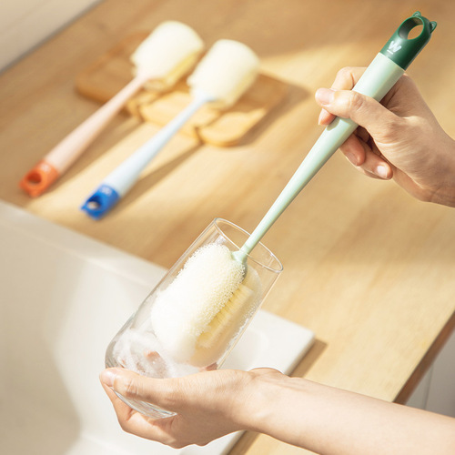 Long-handled cup brushing cup artifact brushing water cup cleaning bottle brush no dead ends to remove tea stains sponge small brush