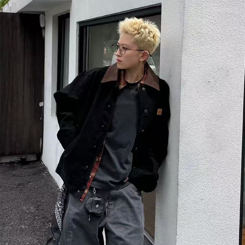 Carhartt Style Denim Jacket for Men and Women, Trendy 25 New Carhartta Retro Heavy Washed Top