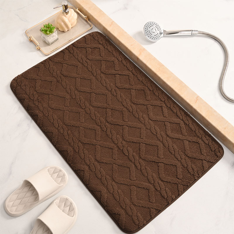 Alfombrilla para puerta de entrada transfronteriza Shumian terciopelo de algodón de color sólido jacquard baño alfombrilla antideslizante para baño doméstico