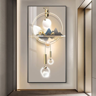 Light Luxury Entrance Decorative Painting Modern Minimalist Entrance Door Living Room Corridor Aisle Hanging Painting Abstract Atmospheric Vertical Mural