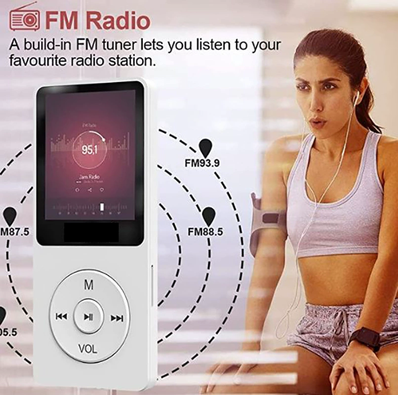 Портативный MP3/MP4 Bluetooth-плеер, FM-радио, Bluetooth 5.0, расширяемая память (Нет/8/16/32/64/128 ГБ)