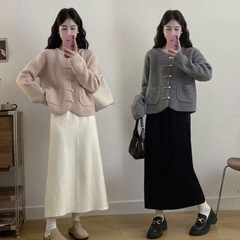 小香风套装女秋款2025大码微胖mm减龄高级感短外套半身裙子两件套