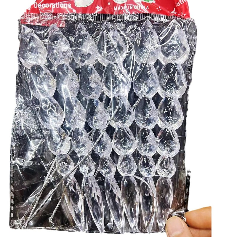 クリスマス祭り用品クリエイティブ透明氷条ストラップねじ氷柱氷柱氷条新型クリスマスツリー装飾15センチ|undefined