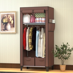 Simple Wardrobe Unique Big-foot Cloth Wardrobe with Drawer Thickened Economical Household Bedroom Rental House Simple Wardrobe