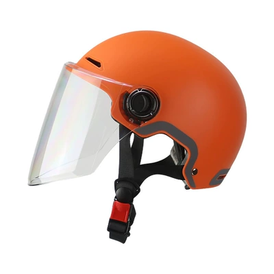 Orange Motorcycle Helmet with Custom Motosiklet kaskı (dəbilqə) - transparent-long-mirror-l