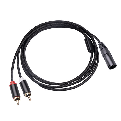New 1m/2m shielded gold-plated plug three-core XLR male to dual RCA male mixer Lotus audio cable