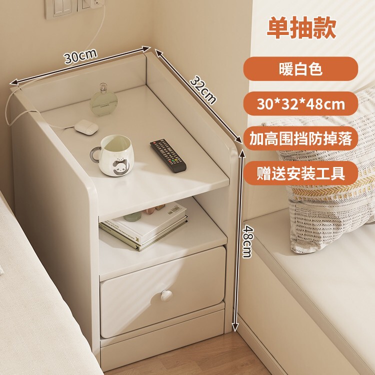 简易床头柜小型出租房用卧室收纳柜迷你小柜子简约创意床边置物架|undefined