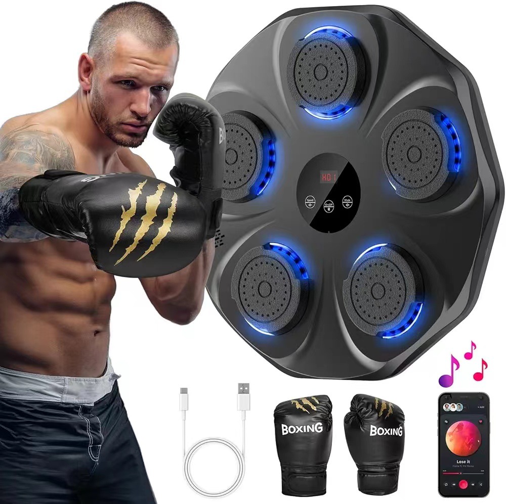 Cross-Border Boxing Target Bluetooth Music Fitness Smart Training Music Boxing Wall Target Trainer Boxing Machine