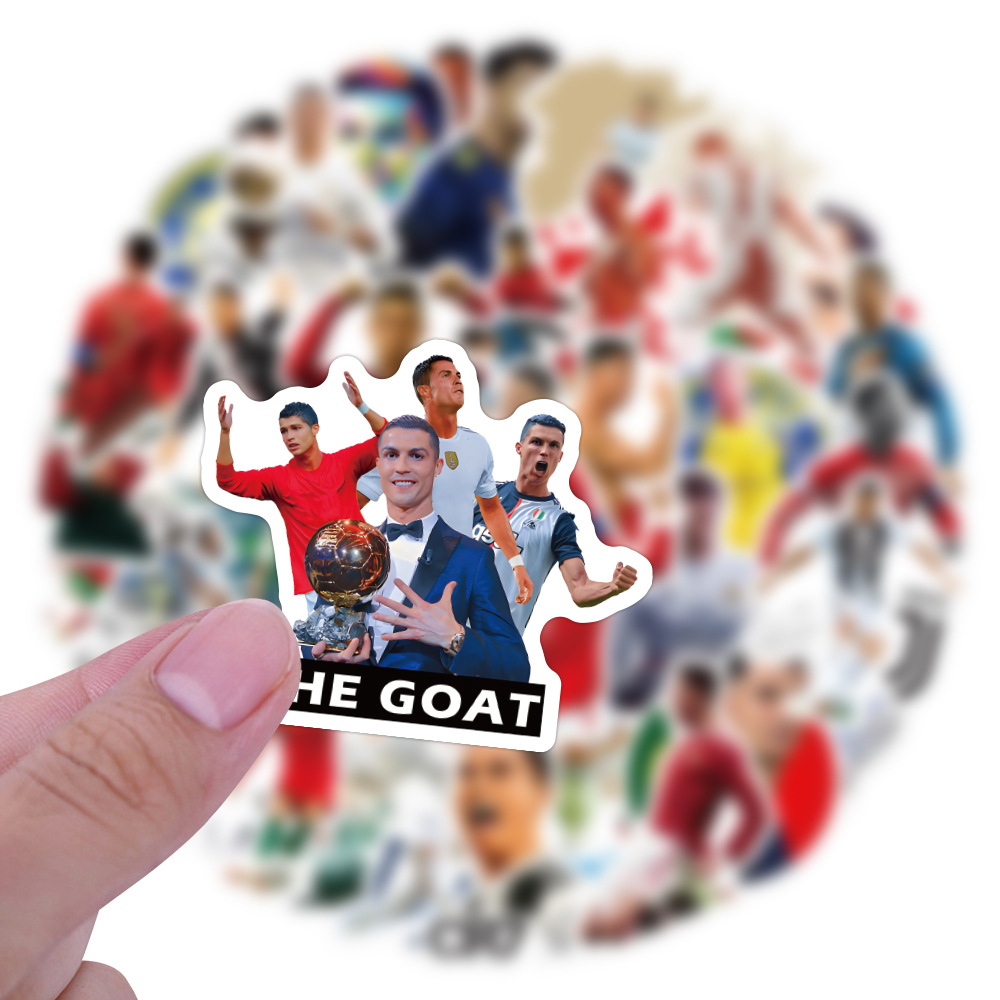 50枚の新型サッカースターC羅個性人物落書きシール車トランクカップ防水シールバッチ