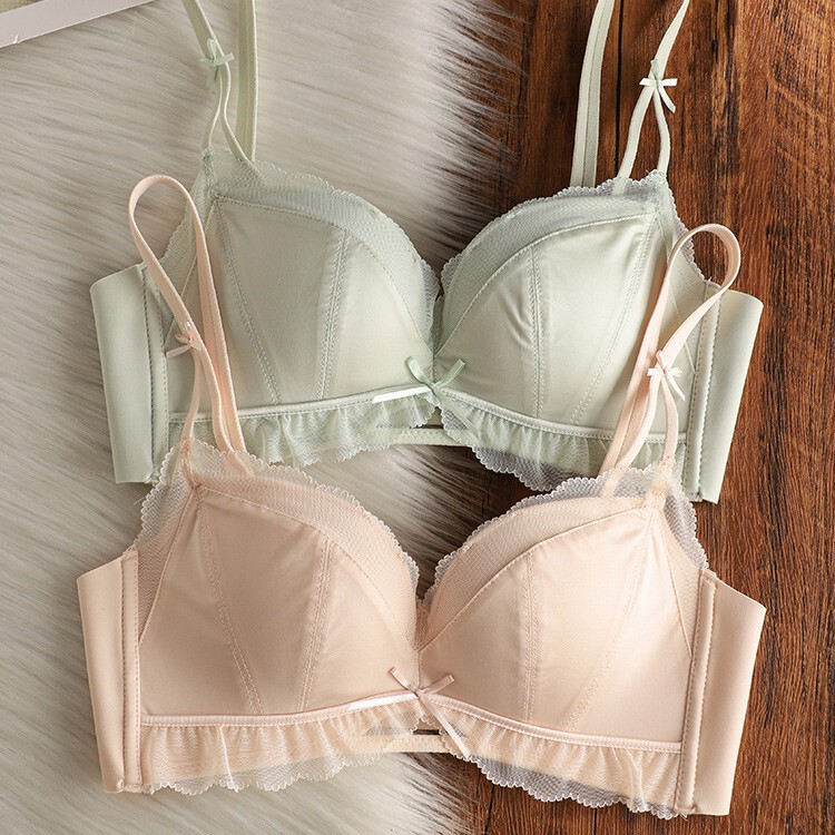 Cross-Border Exquisite Lace Satin Girl Underwear Small Breast Push-Up Bra Set Without Rims and Traceless Bra Set to Prevent Sagging Cross-Border Exquisite Lace Satin Girl Underwear Small Breast Push-Up Bra Set Without Rims and Traceless Bra Set to Prevent Sagging