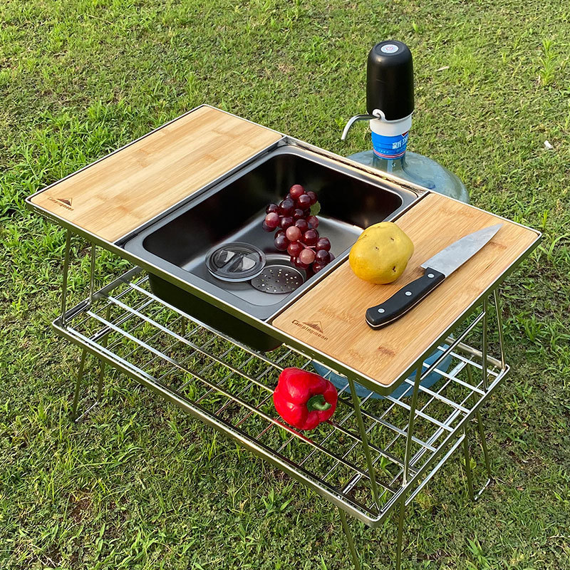 Kitchen Stainless Steel Sink for Outdoor Use, Single Unit Igt Dishwashing Basin, Thickened Black Nano Dishwashing Sink, Simple Wholesale