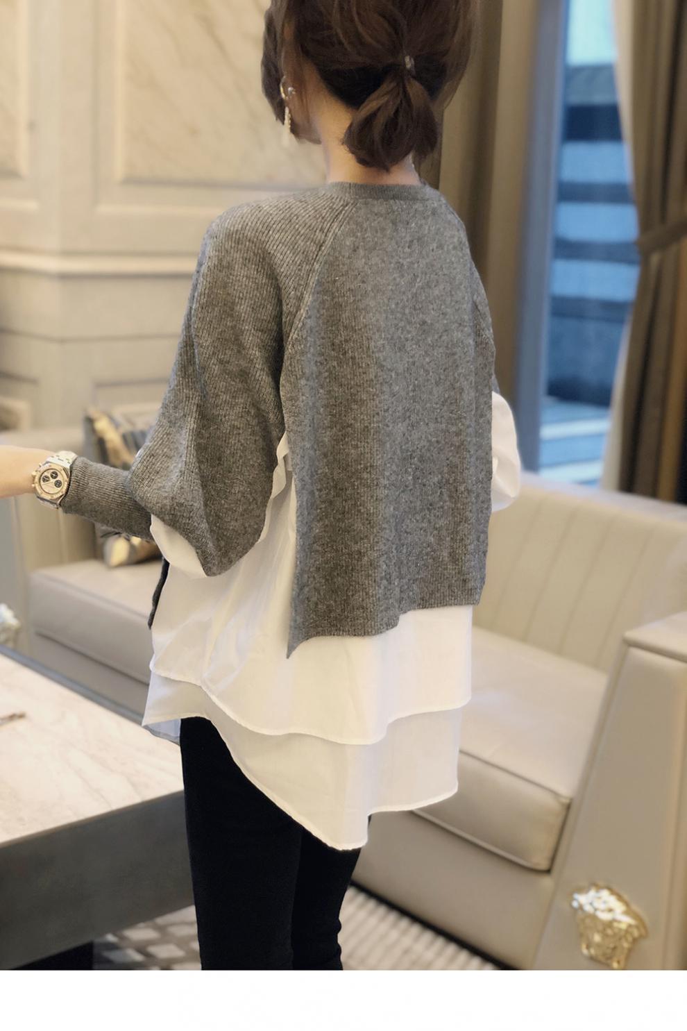 Women's Knitted Pullover – Stylish Fake Two-piece Design For Winter_voghion.com