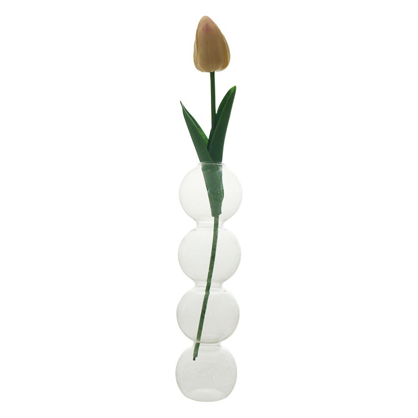 Florero pequeño de cristal, nicho hidropónico para cultivo en agua, adorno transparente con forma de burbuja, decoración para arreglos florales en la sala de estar, bola de cristal con forma geométrica