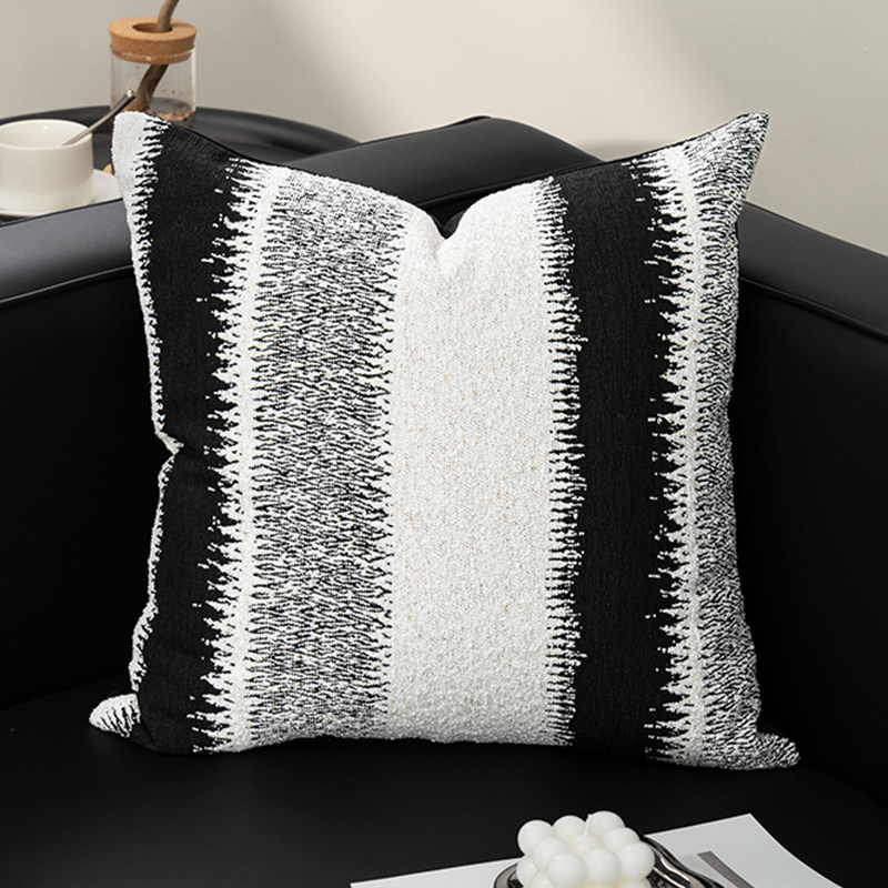 Luz de lujo de alta gama sofá de sala de estar almohada en el viento lindo cebra almohada de respaldo ventana almohada de ventana flotante almohada de respaldo funda negro y blanco