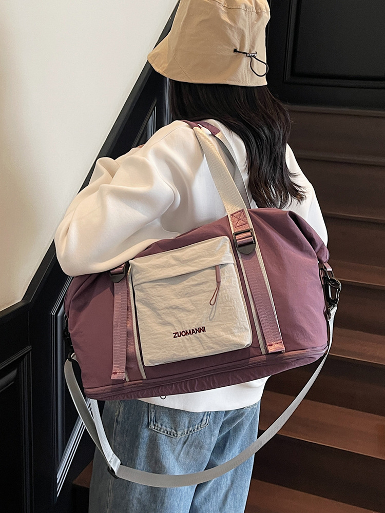 Bolsas de viaje al por mayor estilo empalme contraste de alto valor de equipaje expansión de gran capacidad bolsas de yoga deportivas bolsas