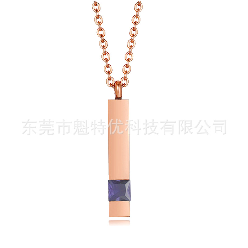 Coreano simple diamante perfume colgante ataúd cinerario Collar cinerario de piedra conmemorativa geométrica elegante de acero de titanio