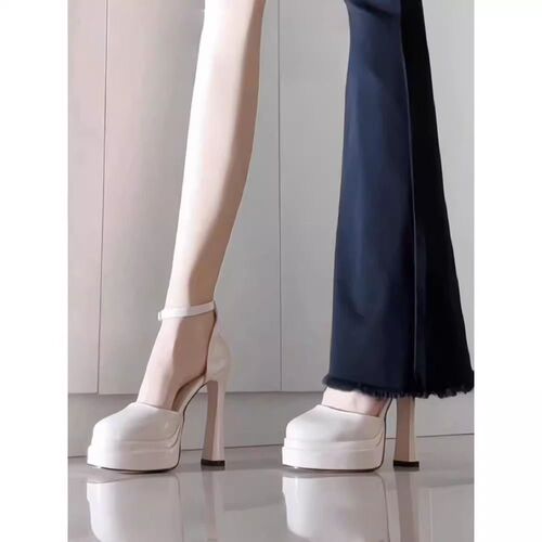 Super fairy beautiful single-layer shoes 2024 new style French sexy temperament all-matching sandals with a word band, height-increasing toe shoes