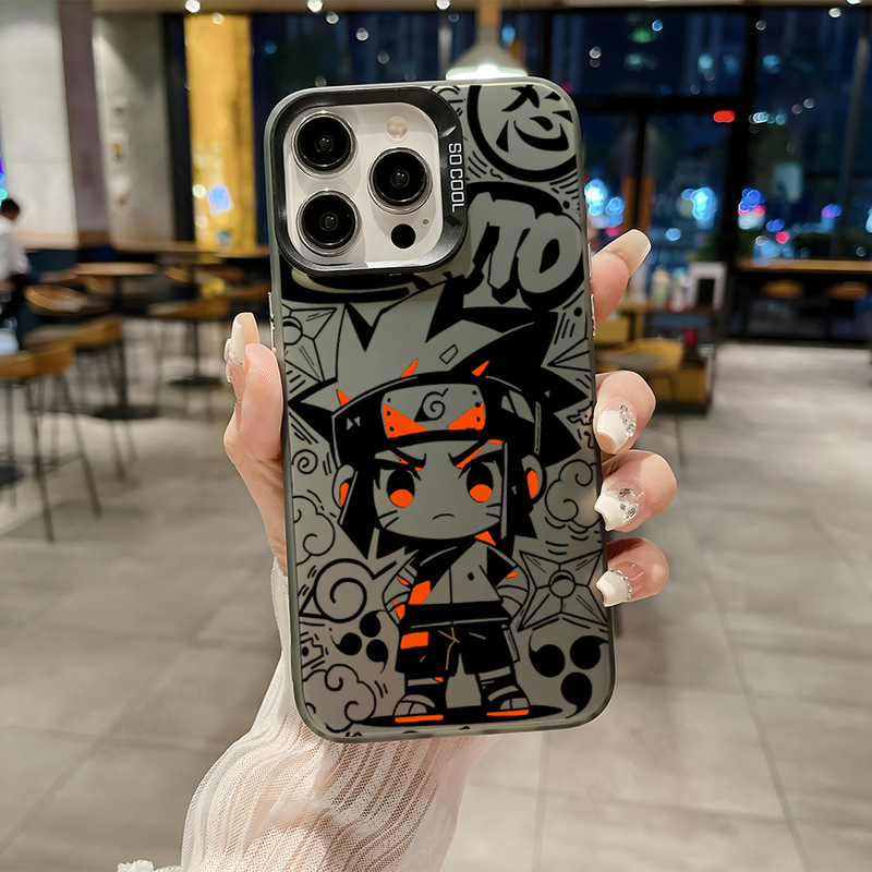 Naruto Cartoon Street Graffiti Phone Case for iPhone 15, Matte Hard Case, Personalized Trendy Men's Protective Cover Naruto Cartoon Street Graffiti Phone Case for iPhone 15, Matte Hard Case, Personalized Trendy Men's Protective Cover