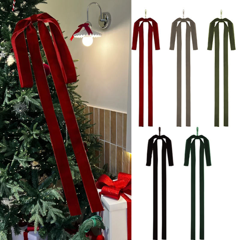Christmas Decor Bulk Order Discount圣诞蝴蝶结飘带新款挂件