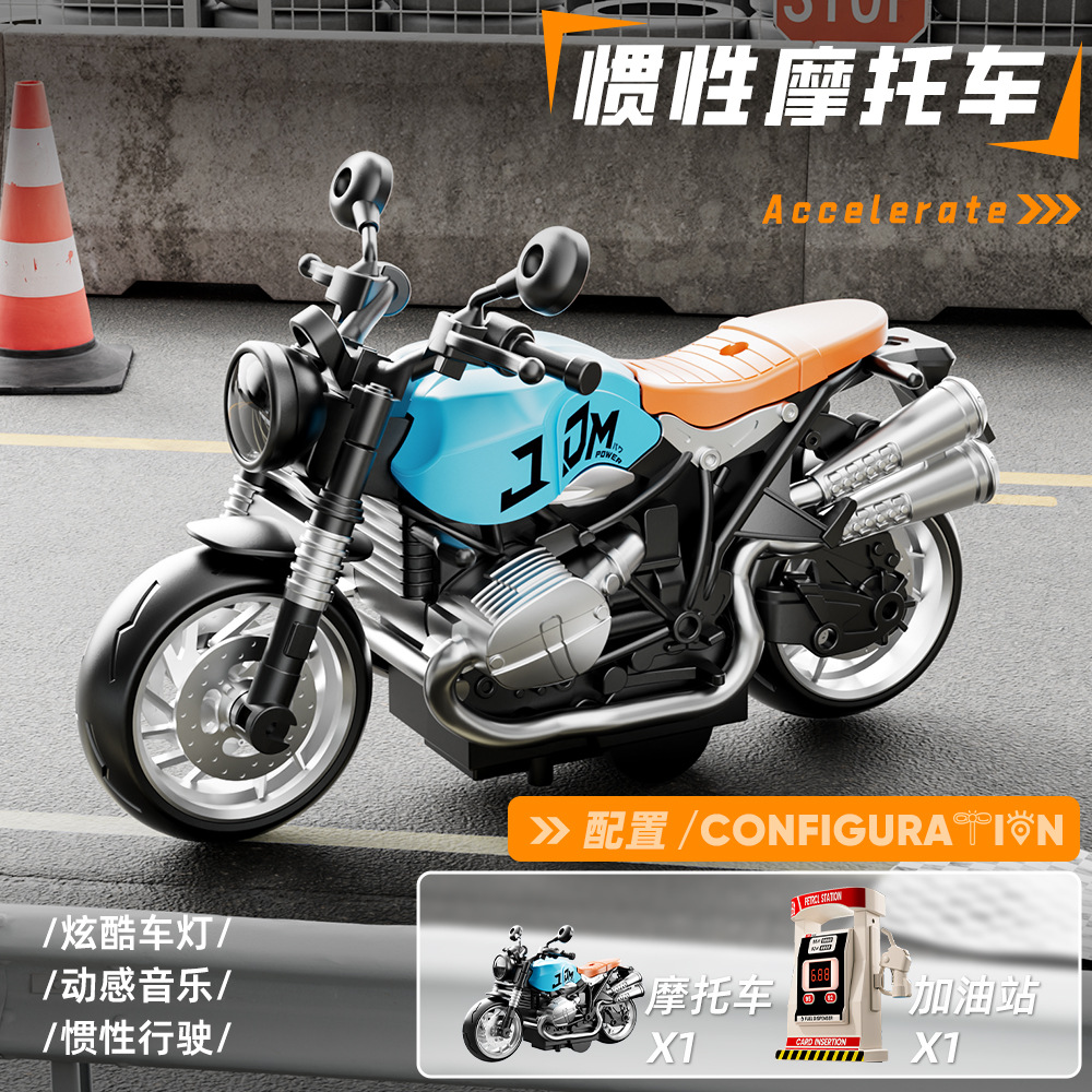 Juguetes de motocicletas para niños simulación de locomotoras retro modelo de carreras de niños inercia juguetes regalos de carro image 19
