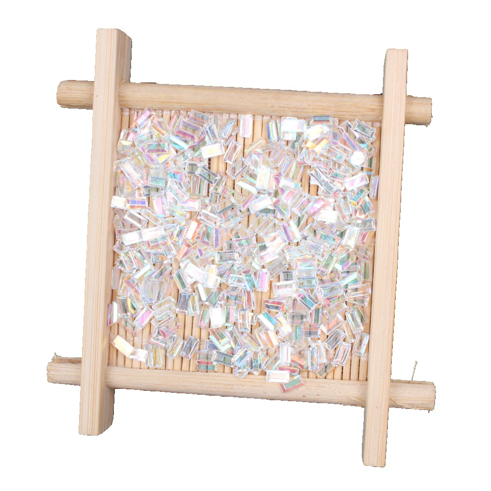 Rectangular nail decoration for manicure, diamond accessory for nails, new collection, internet celebrity, DIY