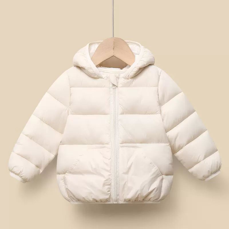 婴幼儿宝宝秋冬羽绒棉服轻薄款冬天保暖上衣外套小童连帽棉衣棉袄