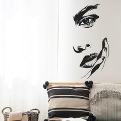 梵汐fun-b34外貿熱銷摸臉美女臥室客廳家居背景裝飾牆貼紙批發