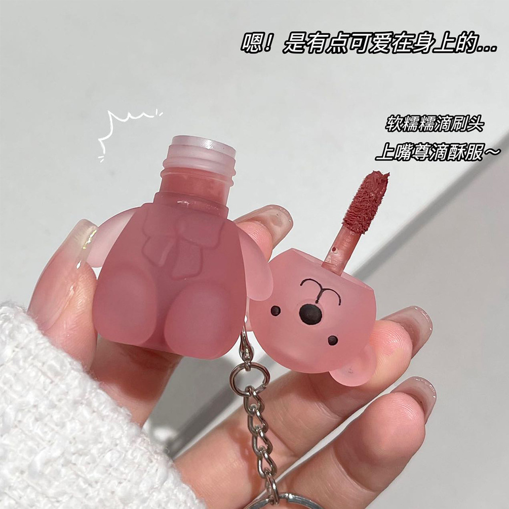 Valor de arte de Xie Rui, mini oso velvet lipstick, maquillaje, esmalte labial blanco, lápiz labial al por mayor.